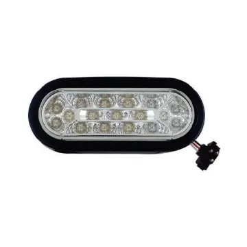 6" OVAL MARKER LIGHT 17 LED RED CLEAR LENS W/ GROMMET & PLUG