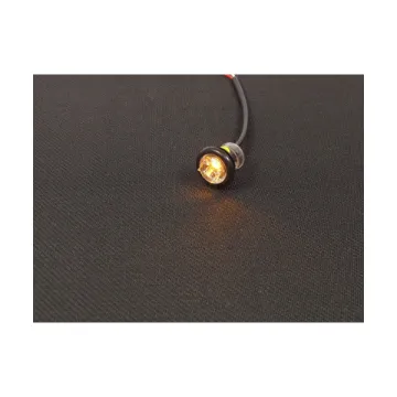 3/4" ROUND MARKER LIGHT 1 LED AMBER CLEAR LENS W/ GROMMET & CABLE