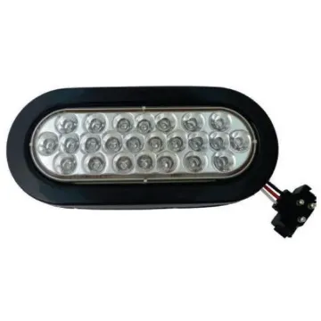 6" OVAL MARKER LIGHT 24 LED RED CLEAR LENS W/ GROMMET & PLUG